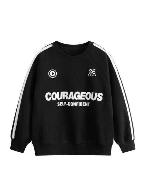 Arrival Fleece-lined Pullover Hoodie with Letter Design for Big Boys